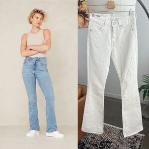 NWT Kings of Indigo Marie High-Rise Flare White Denim